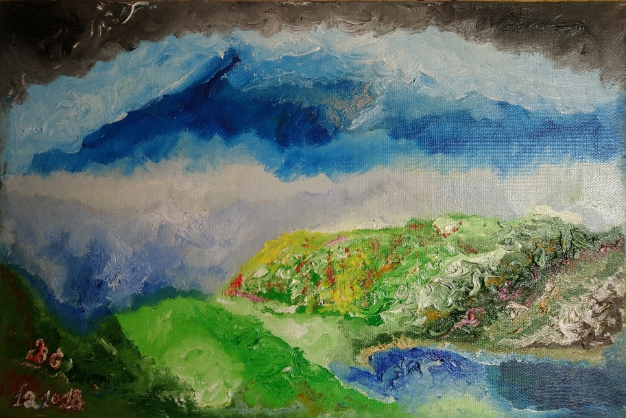 Landscape. 12.10.2018. Author Bennu, 40 x 60 cm, oil on canvas