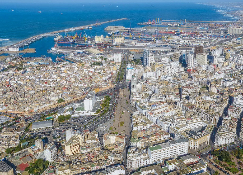 Aerial view of Port of Casablanca. 5 August 2014. Author Brio-En.