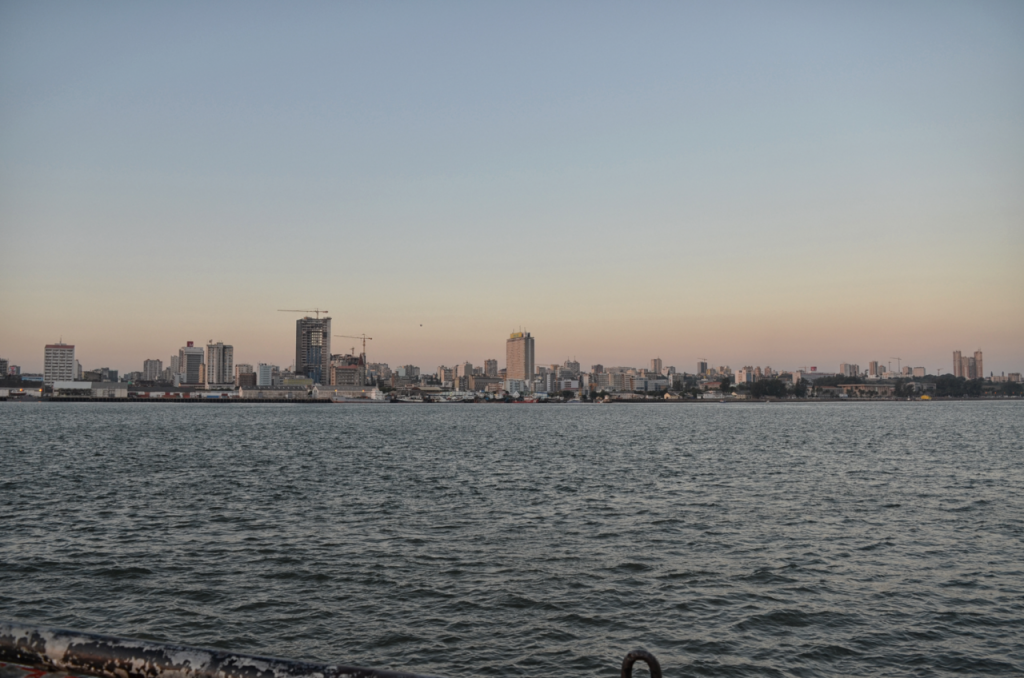 A view from the ferry to Katembe of the Maputo CBD 2014. 24 May 2014. Author AP1MZ (Wikipedia)