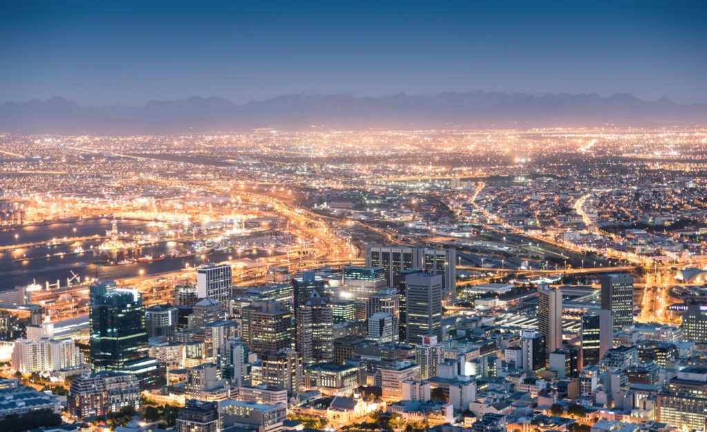 Cape Town Aerial After Sunset