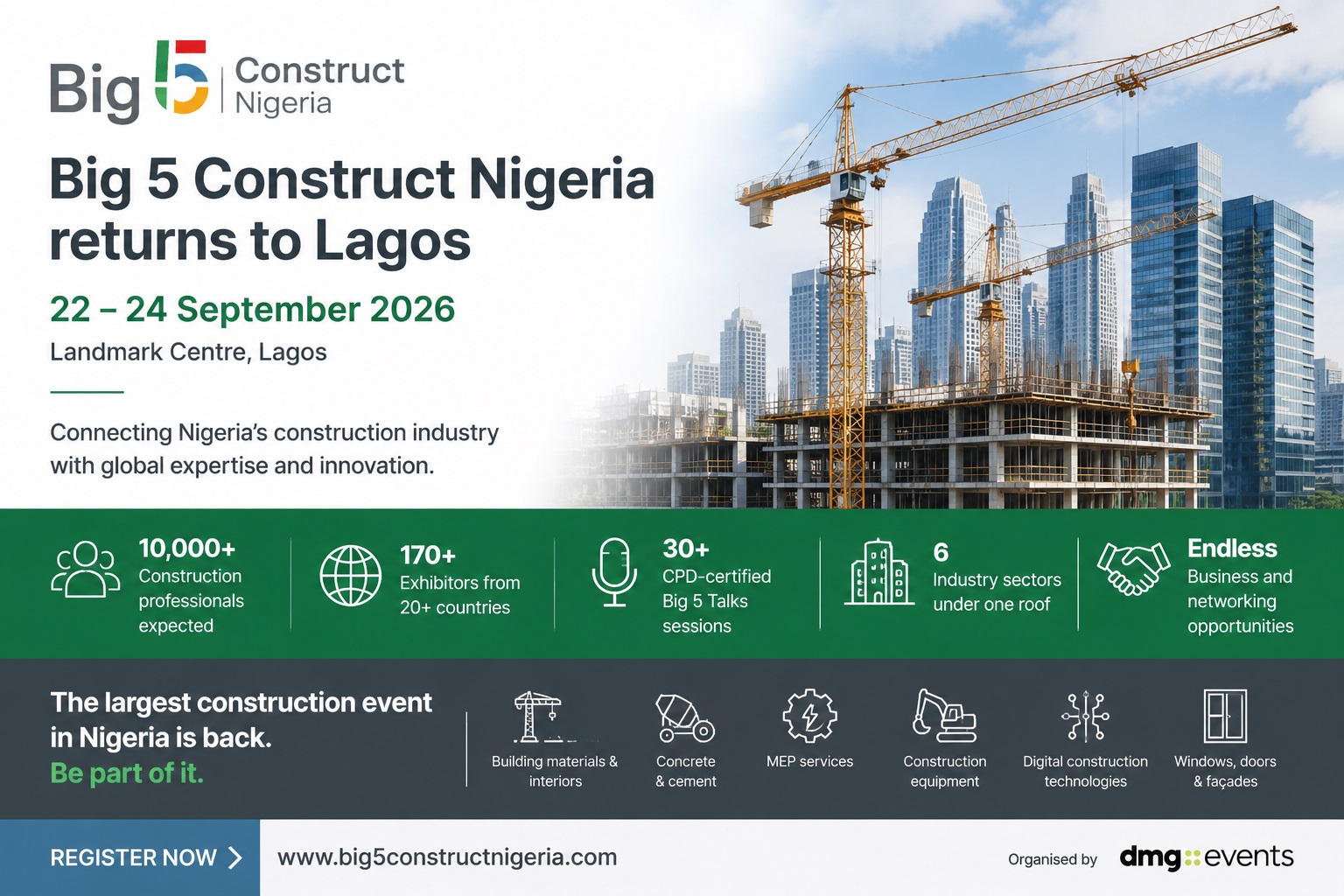 Big 5 Construct Nigeria 2026 to Bring 170+ Exhibitors to Lagos as Construction Investment Expands